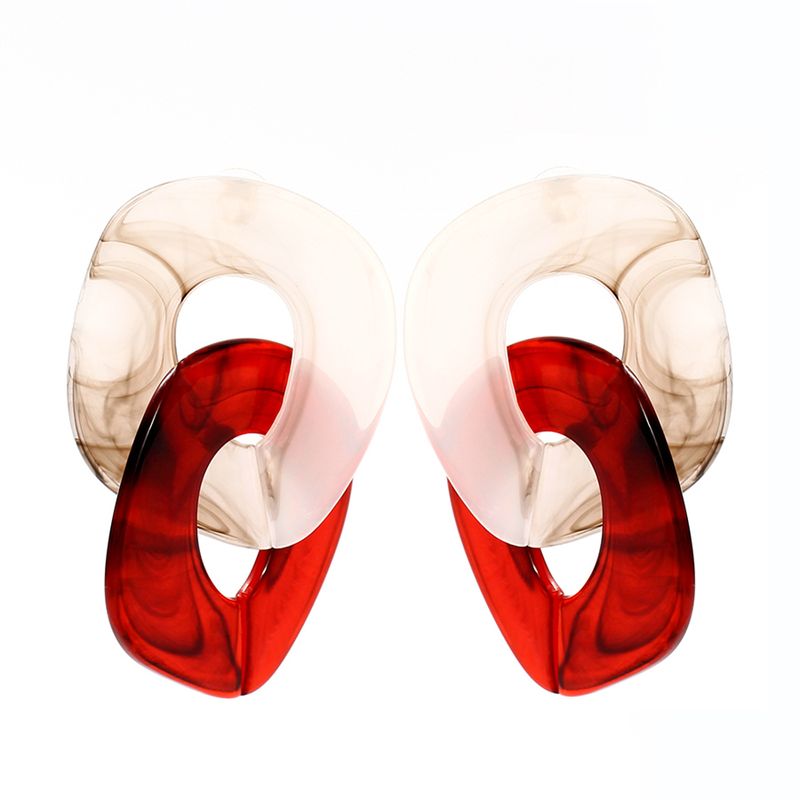 Boucles D&#39;oreilles Géométriques De Couleur Contrastée