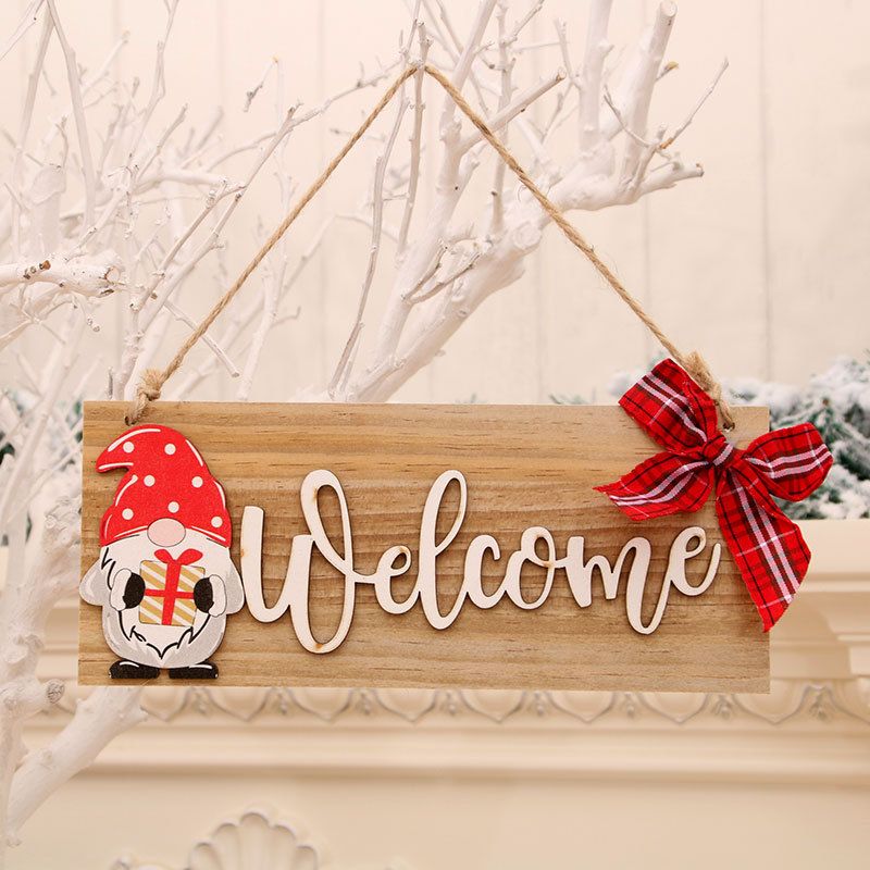 New Christmas Wooden Door Hanging Letter Faceless Decoration Wholesale Nihaojewelry