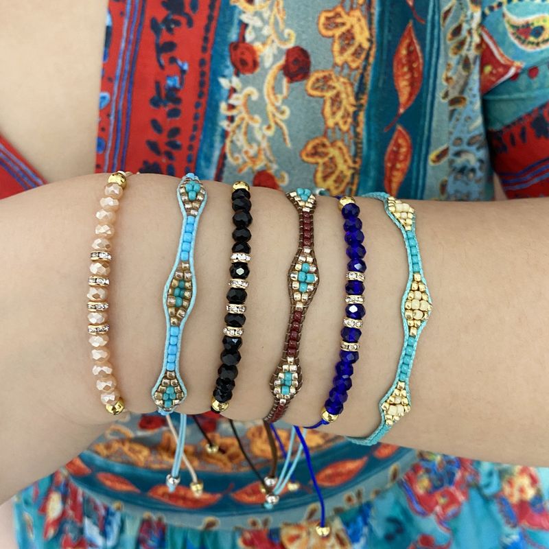 Wholesale Jewelry Color Crystal Beads Woven Bracelet Nihaojewelry