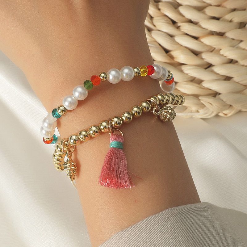 Wholesale Jewelry Bohemian Style Pearl Tassel Multi-layer Bracelet Nihaojewelry