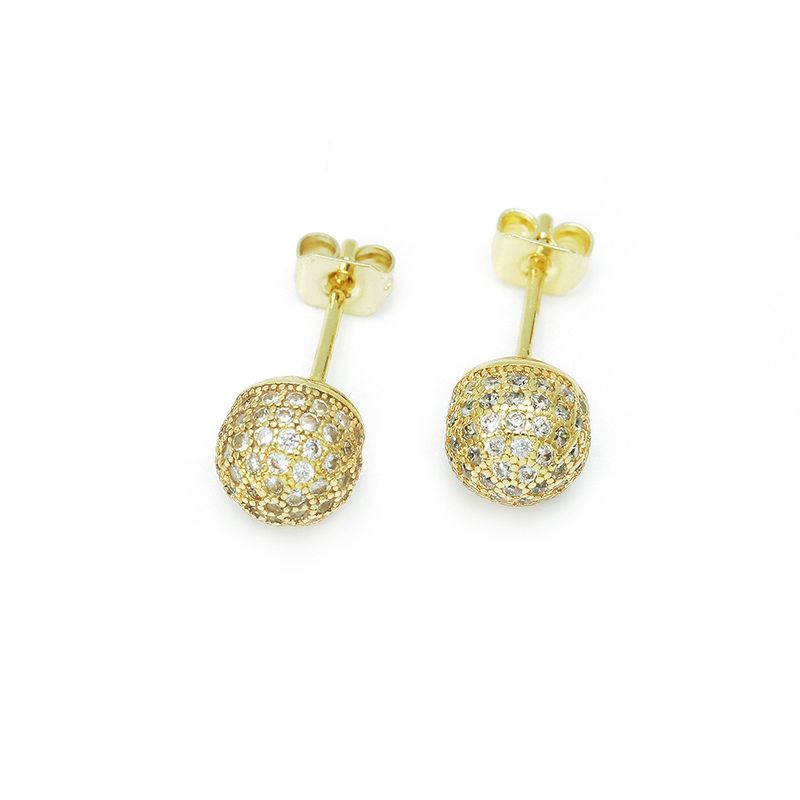 Simple Gold-plated Round Copper Earrings Wholesale Nihaojewelry