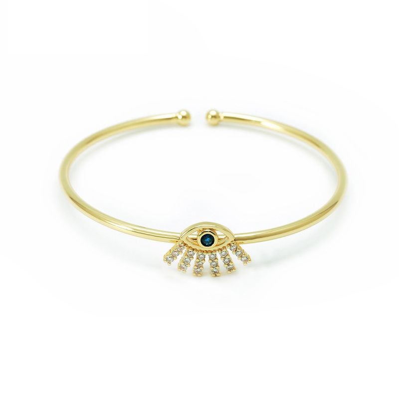 European And American Fashion Popular Hand Jewelry Women's  Sources Gold-plated Zircon Bracelet Religious Devil's Eye Bracelet