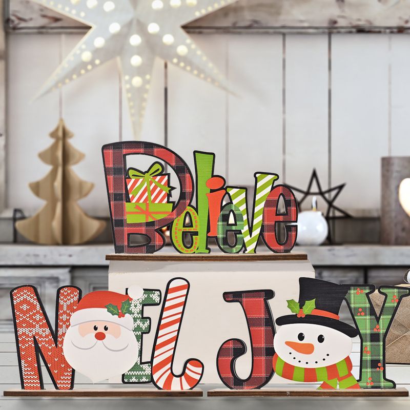 Weihnachten Holzbuchstaben Desktop Ornamente Großhandel Nihaojewelry