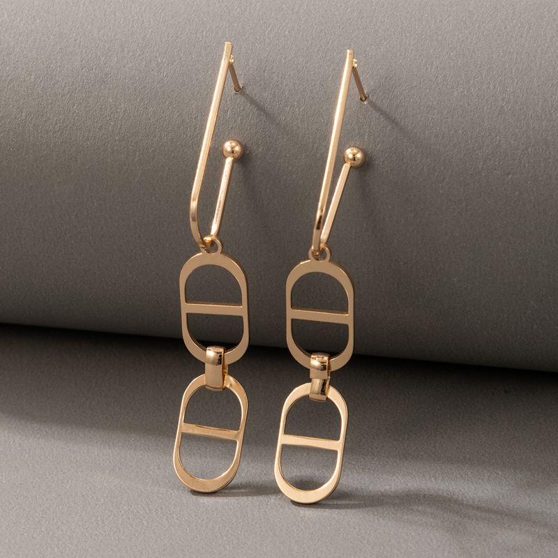 Fashion Geometric Hollow Long Alloy Earrings Wholesale Nihaojewelry