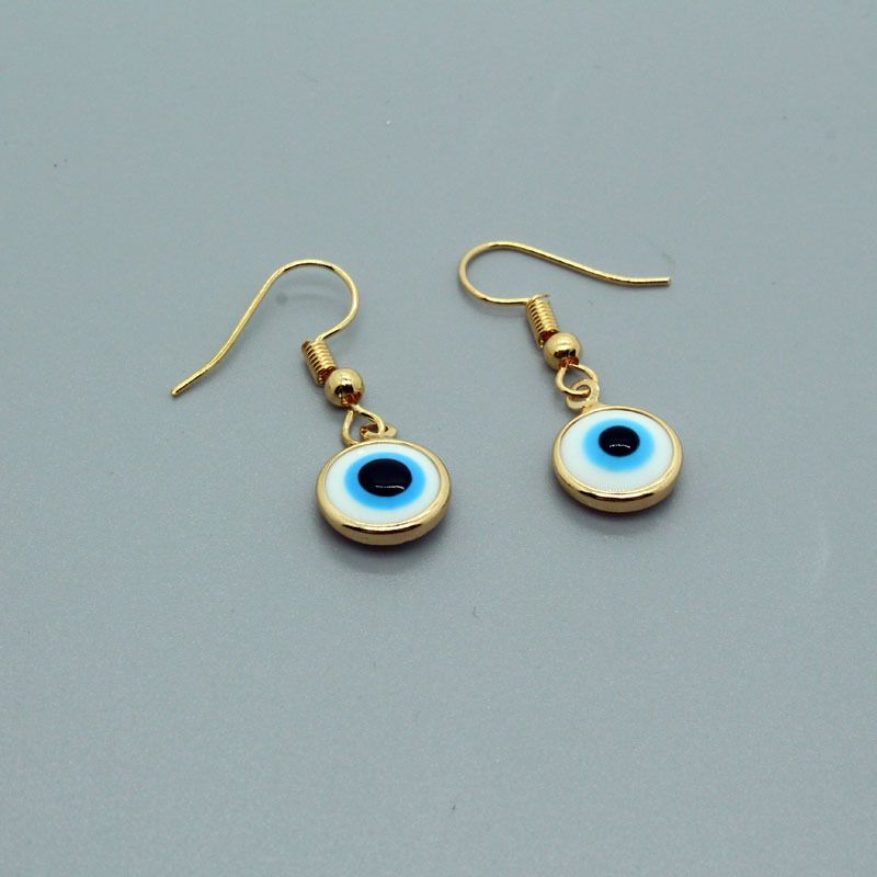 Retro White Blue Devil's Eyes Ear Hooks Wholesale Nihaojewelry