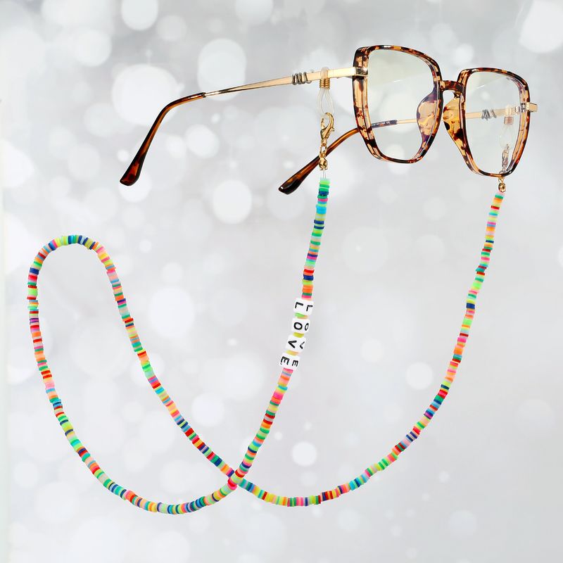 Retro Soft Pottery Clashing Color Hanging Glasses Chain Wholesale Nihaojewelry