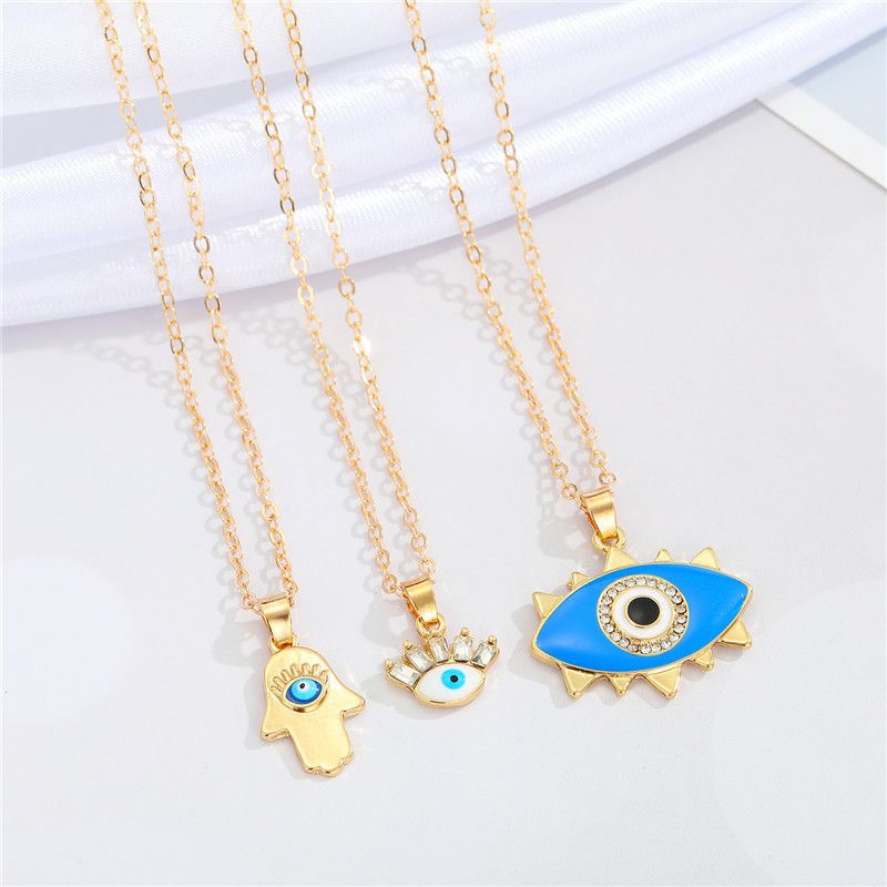 Wholesale Jewelry Fashion Eye Alloy Pendant Necklace