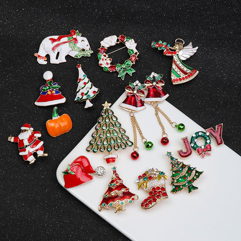 Wholesale Jewelry Christmas Tree Snowman Brooch Nihaojewelry