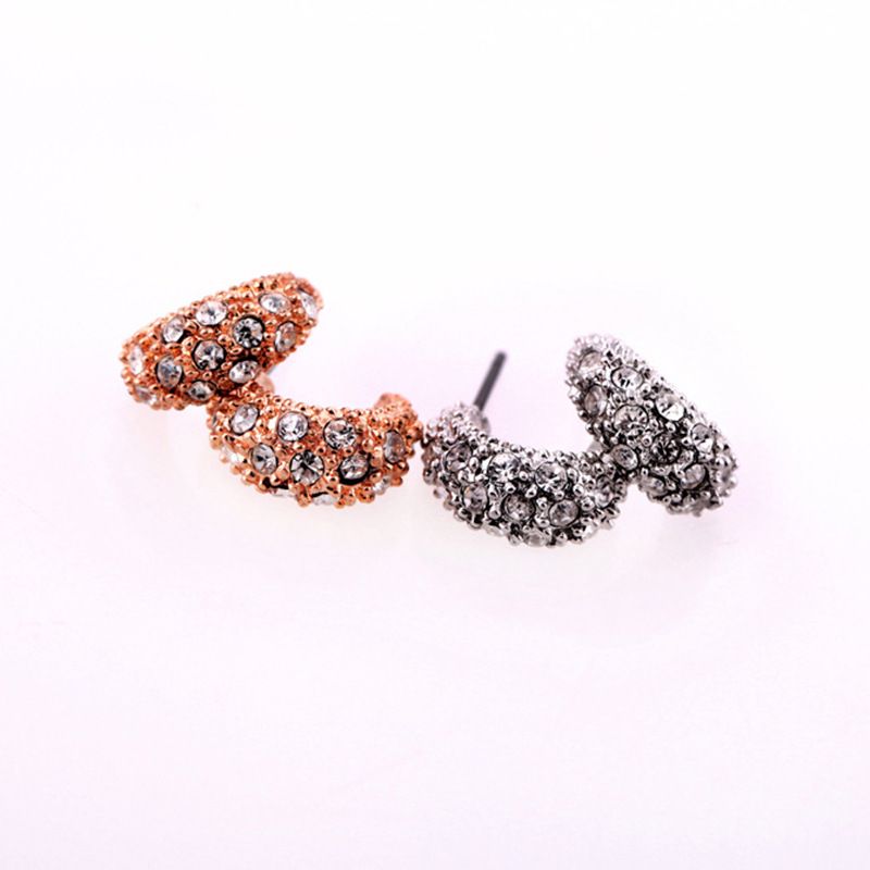 Japan And South Korea Small And Delicate Ear Stud Shiny Diamond-encrusted Goddess Temperament Earrings Girlfriends Same Style Gift Ear Rings Wholesale Fashion