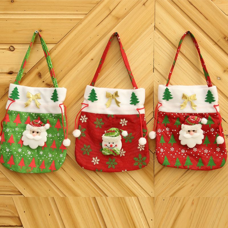 Weihnachts Geschenk Tasche Kreative Glückliche Aufkleber Blume Einkaufstasche Süßigkeiten Tasche Weihnachts Stoff Rote Einkaufstasche Geschenkt Asche