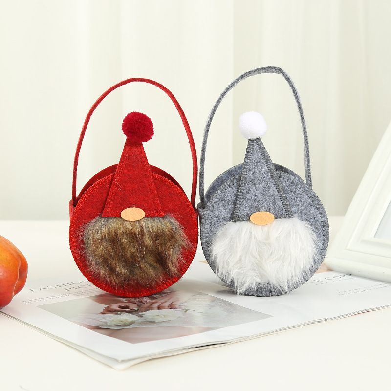 Christmas Non-woven Santa Claus Round Tote Candy Decoration Bag Wholesale Nihaojewelry