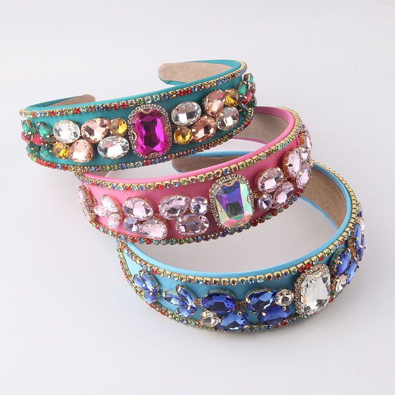 New Baroque Diamond-studded Gems Colorful Headbands Wholesale Nihaojewelry