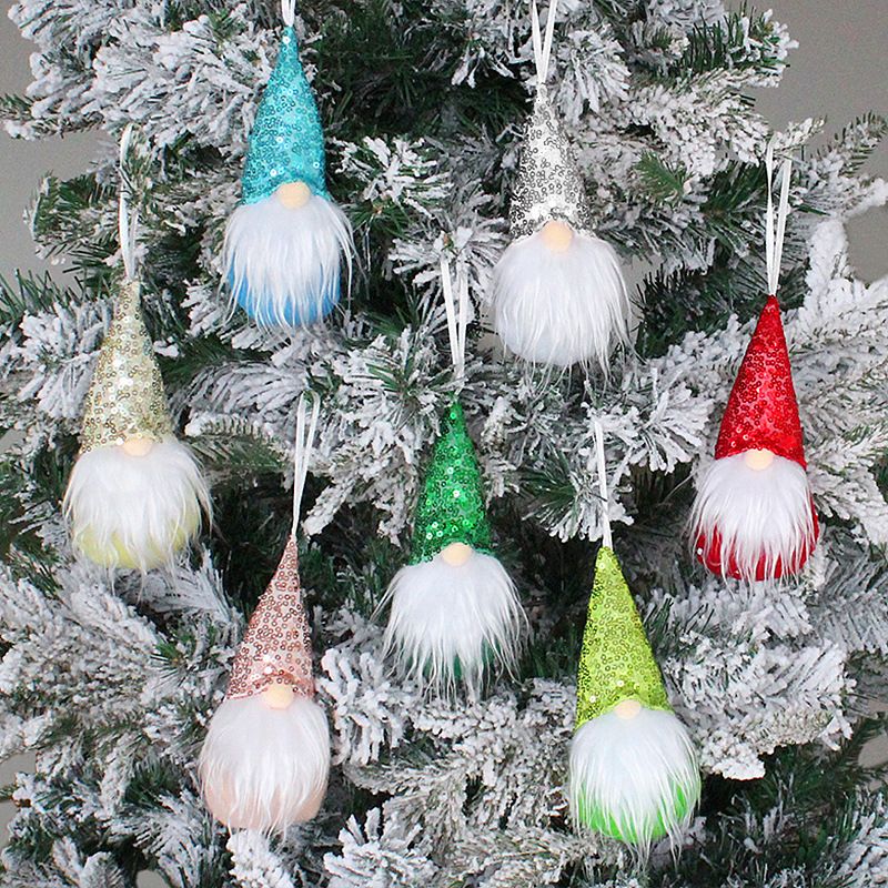 Pendentif De Noël Décoration D&#39;arbre Petite Sequin Faceless Gnome Poupée En Gros Nihaojewelry