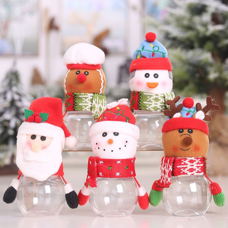 New Creative Christmas Transparent Plastic Doll Candy Jar Wholesale Nihaojewelry