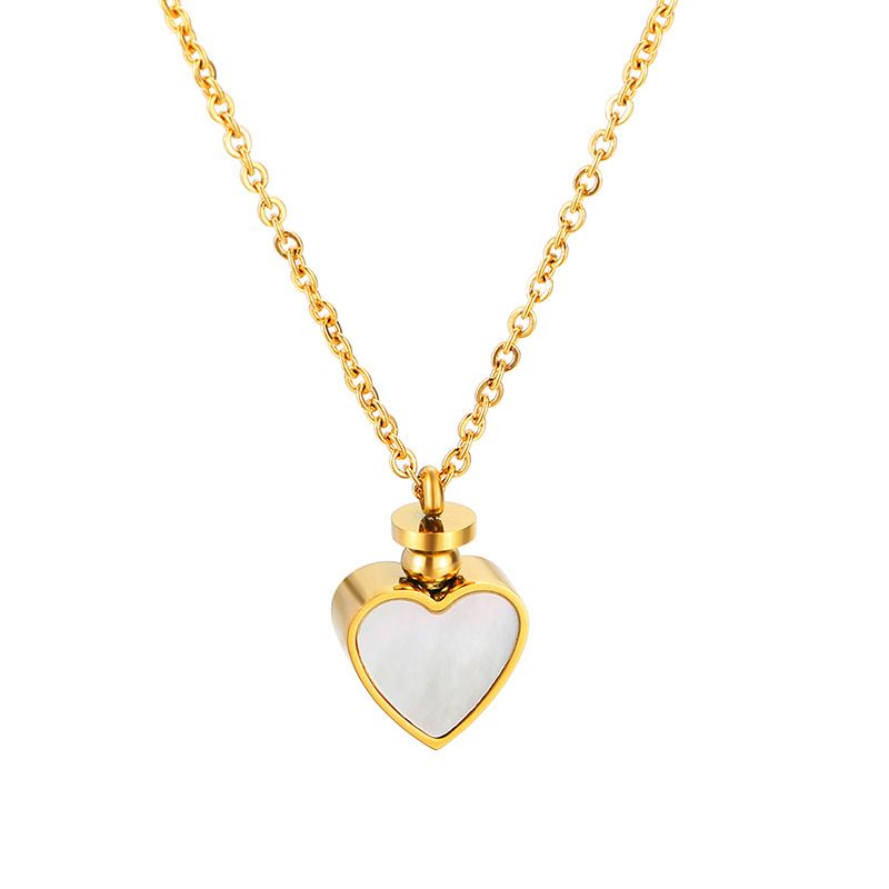 Acero Titanio Chapados en oro de 18k Moda Corazón Collar