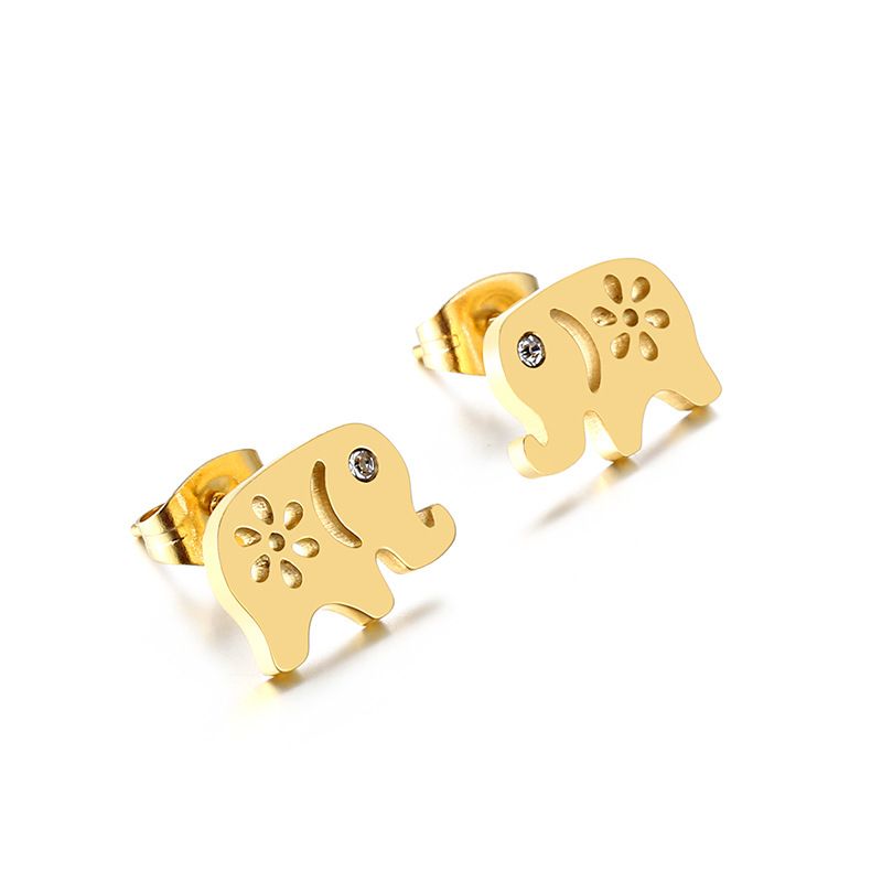 Fashion Geometric Stainless Steel Titanium Steel 18K Gold Plated Earrings