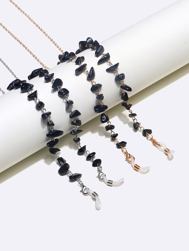 Fashion Two-piece Color Chain Black Stone Glasses Mask Copper Chain Wholesale Nihaojewelry