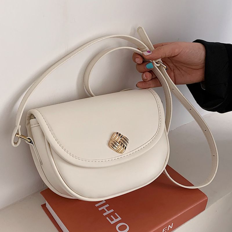 Retro Small Messenger Solid Color Buckle Saddle Bag Wholesale Nihaojewelry