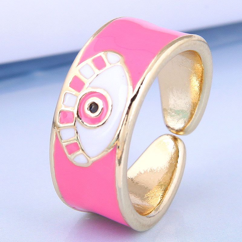 Fashion Real Gold Plated Contrasting Devil's Eye Open Ring Wholesale Nihaojewelry