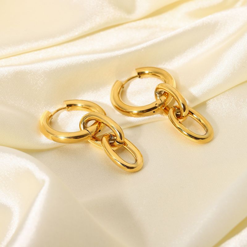 Wholesale Fashion 18k Gold-plated Stainless Steel Gold Chain Earrings Nihaojewelry