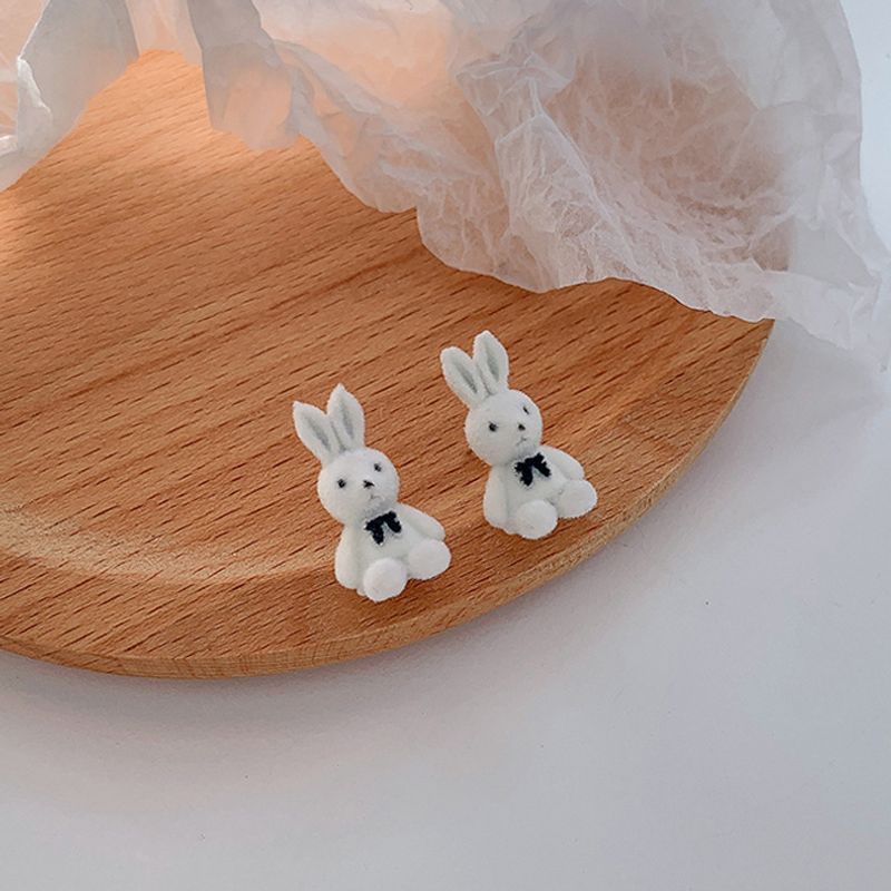 Süße Plüsch Kaninchen Ohrringe Großhandel Schmuck Nihaojewelry