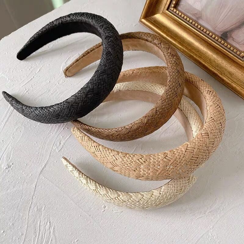 Wholesale Straw Woven Sponge Headband Nihaojewelry