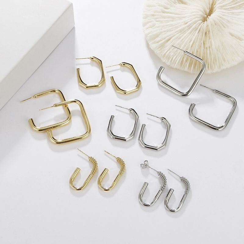 Geometric Metal Square Punk Style Earrings Wholesale Jewelry Nihaojewelry