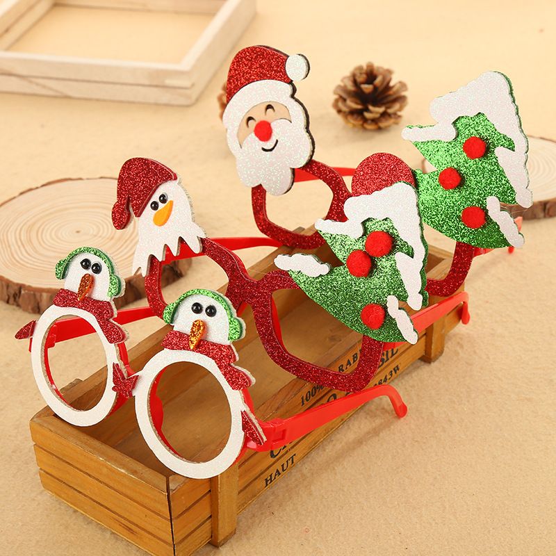 Christmas Sequined Plastic Glasses Frame Wholesale Nihaojewelry