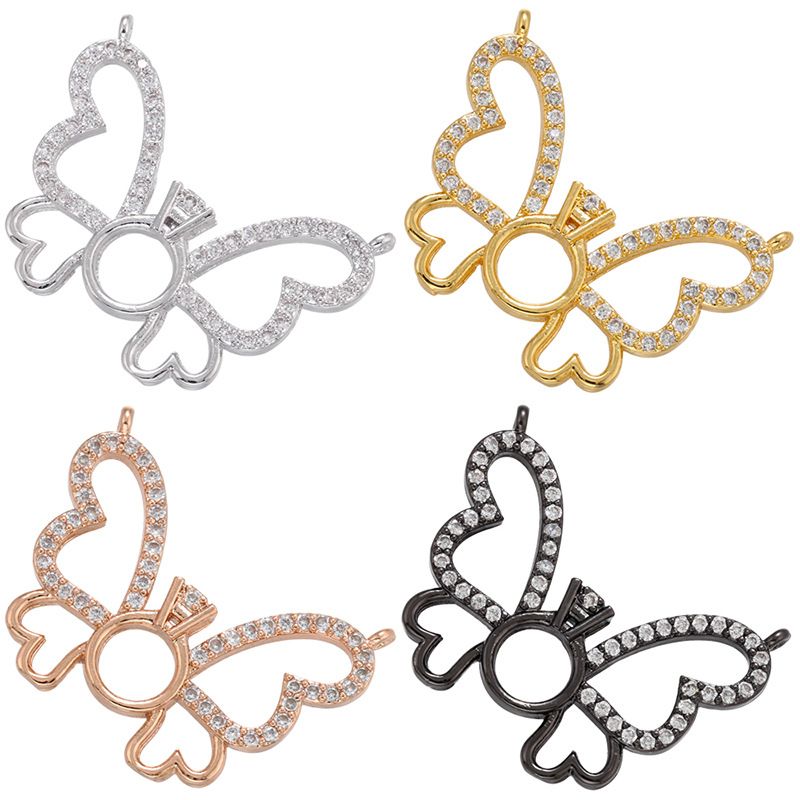 Micro Incrusté De Zircon Creux Papillon Pendentif Bijoux Accessoire En Gros Nihaojewelry