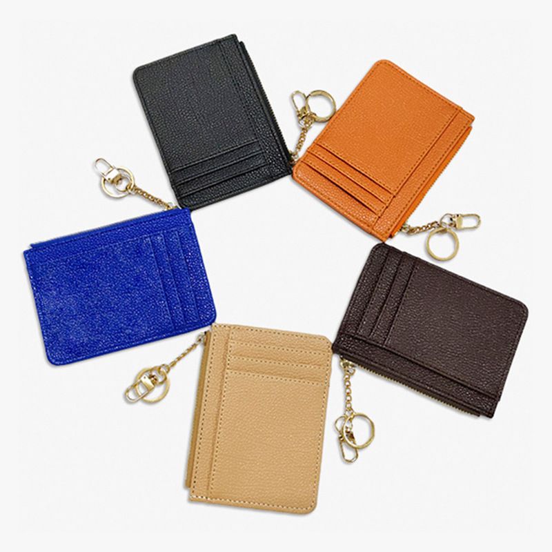 Cross-border New Arrival Korean Style Creative Zipper Coin Purse Men And Women Fashion Color Contrast Card Holder Multiple Card Slots Key Hook Wallet