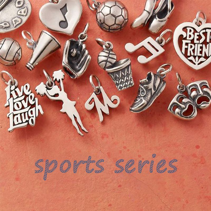 Spherical Football Basketball Stainless Steel Pendant Wholesale Nihaojewelry