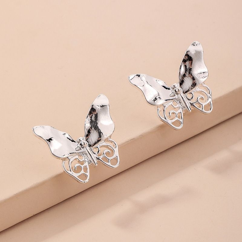 Boucles D&#39;oreilles Papillon Creuses En Métal De Mode En Gros Nihaojewelry