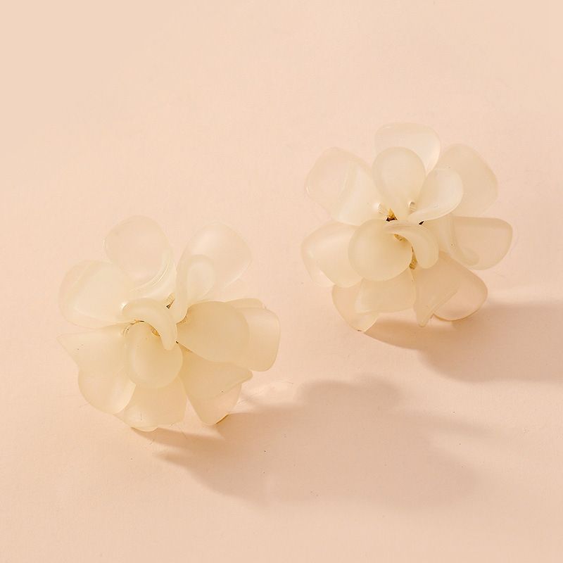 Mode Acryl Weiße Blumenohrringe Großhandel Nihaojewelry