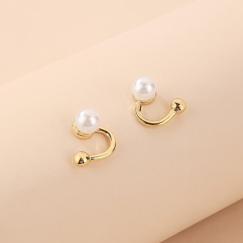 Fashion Small U-shaped Pearl Rear Hanging Ear Clip Wholesale Nihaojewelry