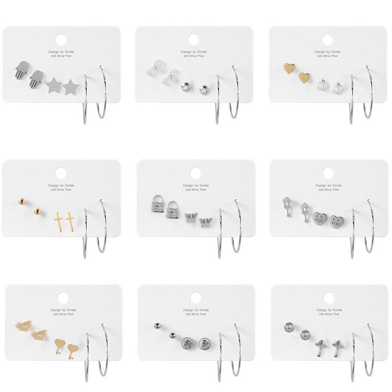 Wholesale Fashion Geometric Stainless Steel No Inlaid Earrings Ear Studs