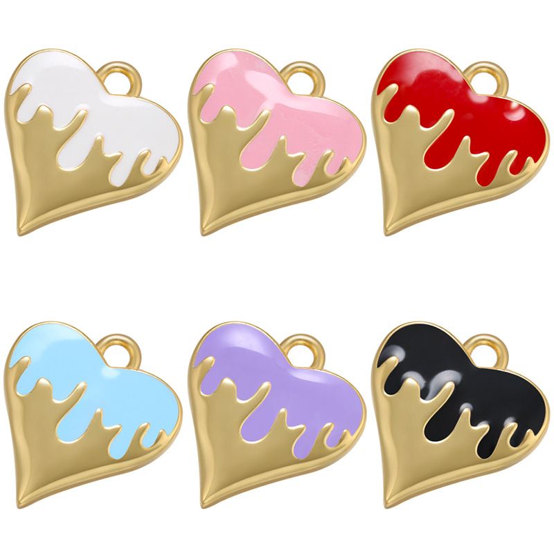 Color Drop Oil Heart-shaped Pendant Accessories Wholesale Nihaojewelry