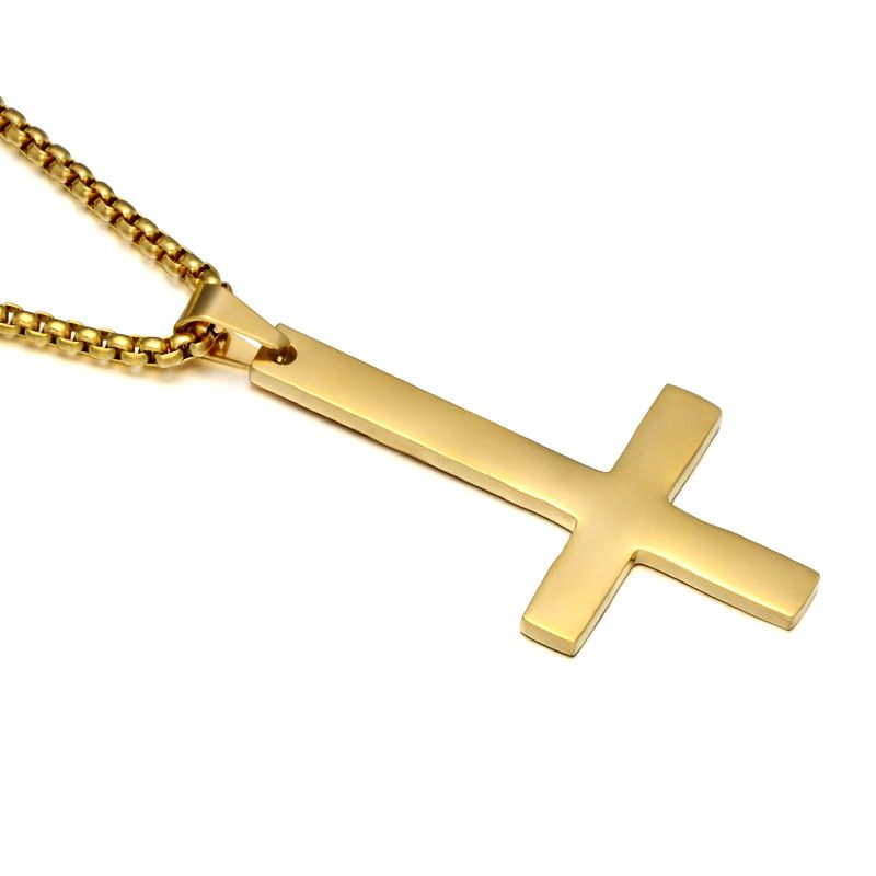Retro Stainless Steel St. Peter's Inverted Cross Pendant Necklace Wholesale Nihaojewelry