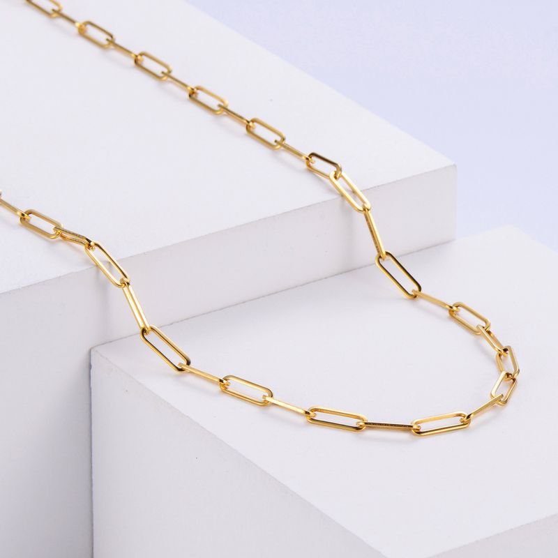 304 Stainless Steel 18K Gold Plated Simple Style Geometric Necklace