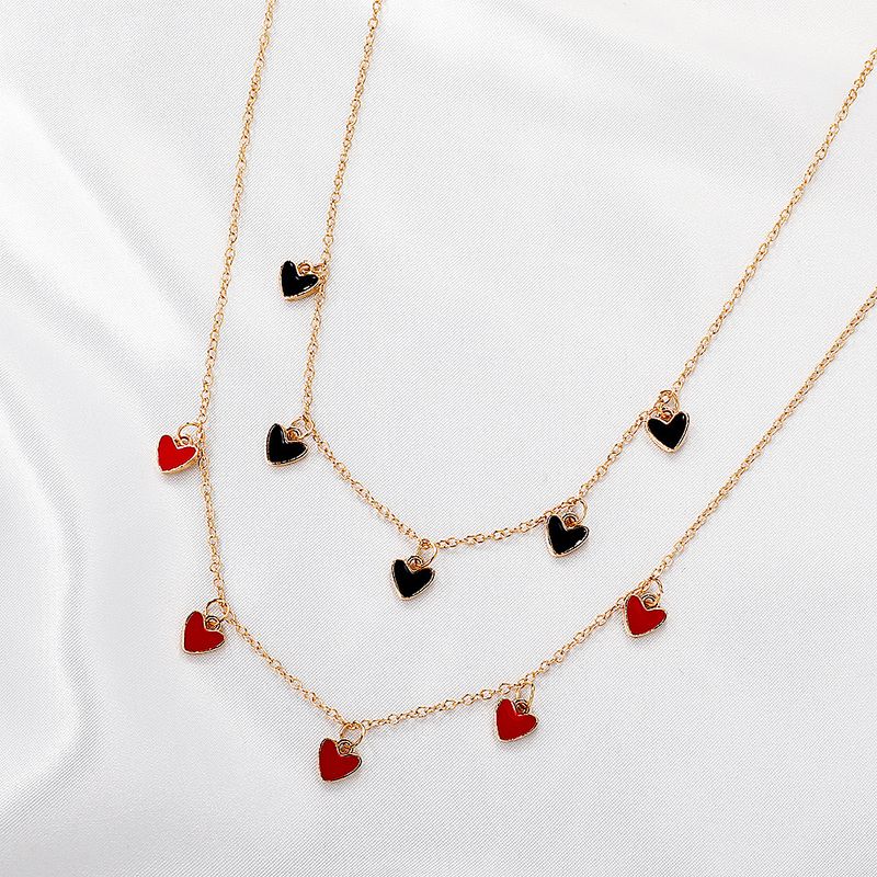 Simple Heart Tassel Pendant Alloy Necklace Wholesale Nihaojewelry