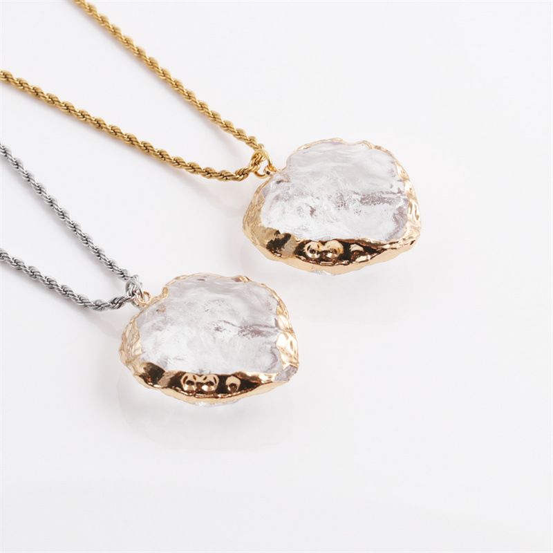 Fashion Transparent Creative Geometric Heart Crystal Necklace Wholesale Nihaojewelry