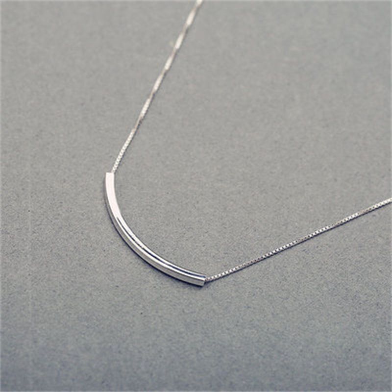 Simple S925 Sterling Silver Geometric Elbow Necklace Wholesale Nihaojewelry