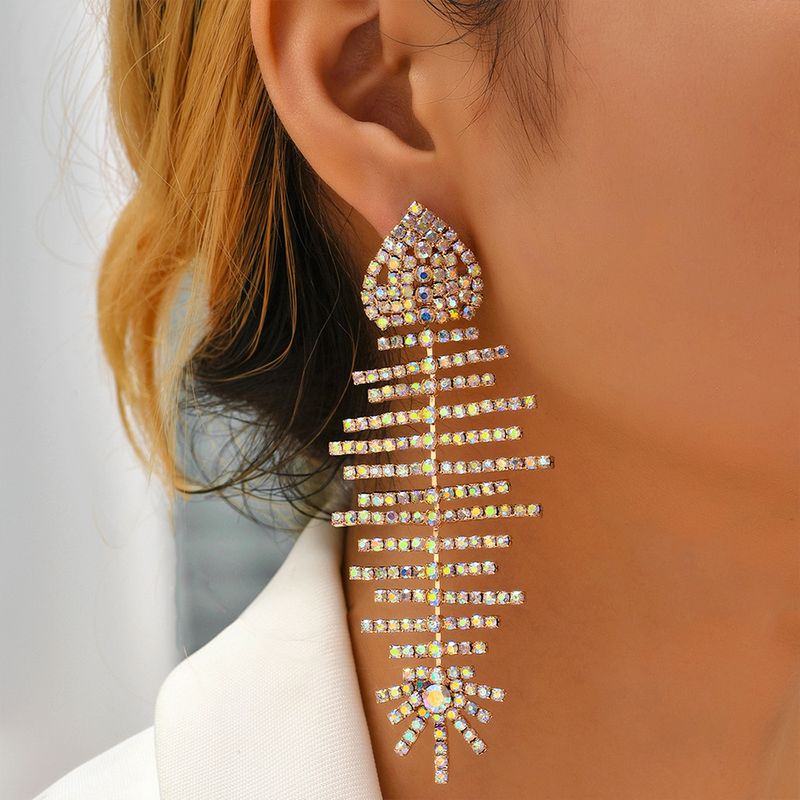 Mode Diamant Fischgräte Ohrringe Großhandel Nihaojewelry