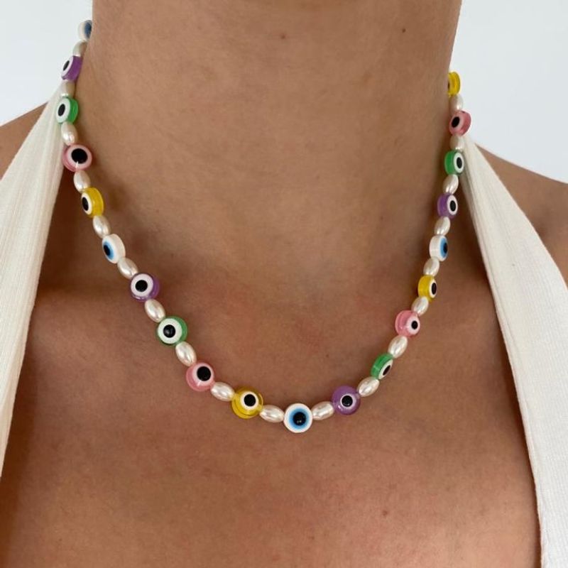 Vente En Gros Collier De Perles Yeux De Démon Rétro Nihaojewelry