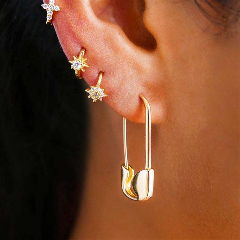 Wholesale New Mini Pin Alloy Earrings Nihaojewelry