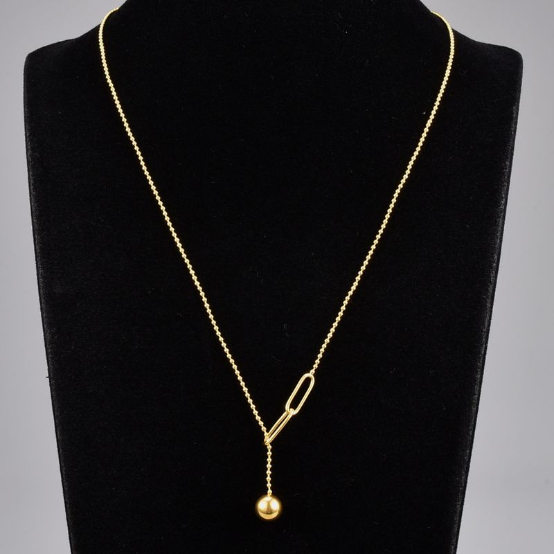 Mode Korea Metallkugel Quaste Runde Perlenkette Titan Halskette Großhandel Nihaojewelry