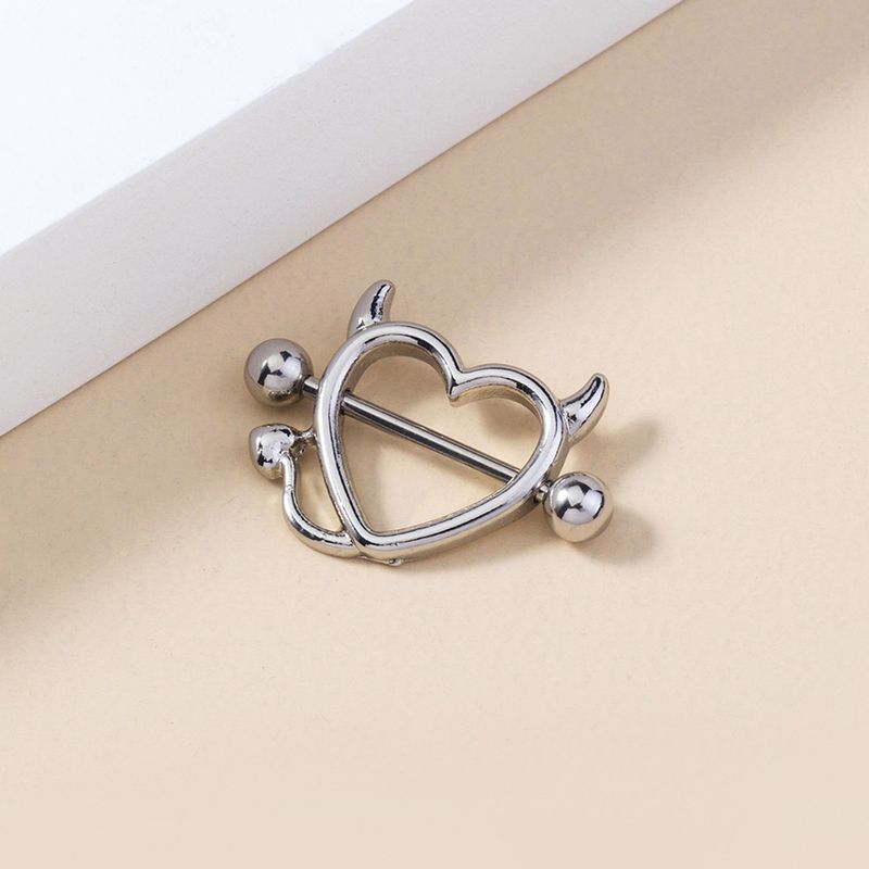 Wholesale Jewelry Horns Monster Heart-shaped Stainless Steel Breast Ring Nihaojewelry