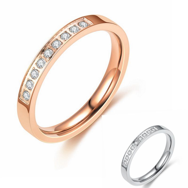 Korean Simple Fashion Diamond Stainless Steel Ring Wholesale Nihaojewelry