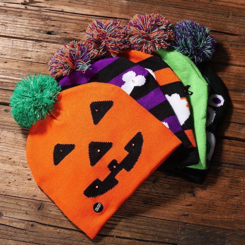 Wholesale New Luminous Skull Ghost Knitted Hat Nihaojewelry
