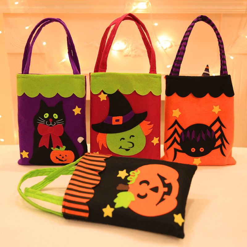 Wholesale Non-woven Stickers Tote Bag Halloween Decoration Supplies Nihaojewelry