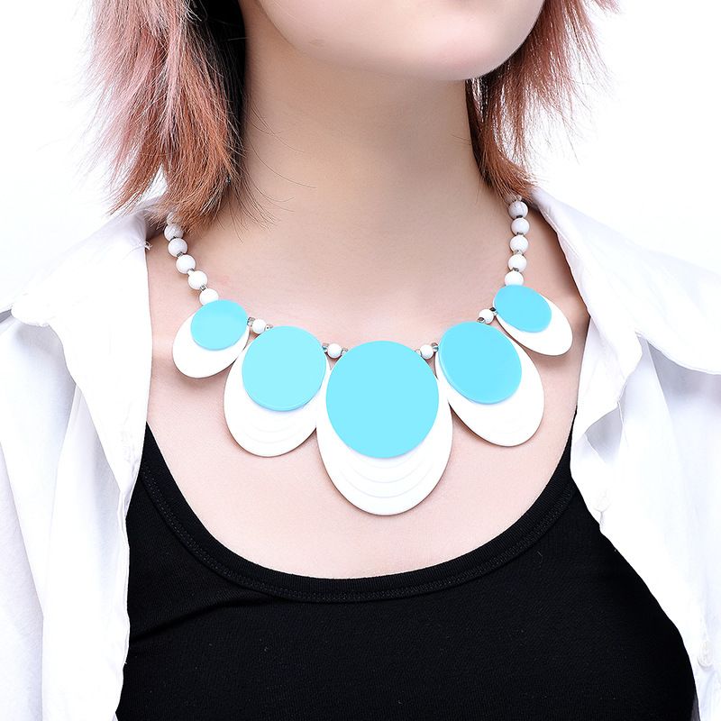 Wholesale Retro Double Layer Glossy Resin Necklace Nihaojewelry